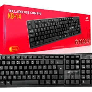 C3Tech Teclado USB KB-14BK Preto Layout Abnt2 sistema de tecla membrana anti-respingo