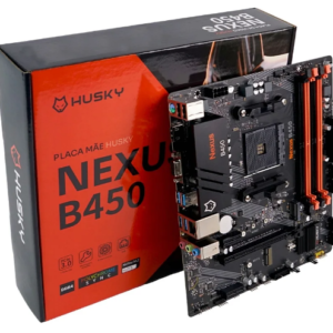 Placa-Mãe Husky Nexus B450, M.2 NVMe, DDR4 3200MHz, Ryzen 5000/3000/2000, Micro-ATX, 64GB Dual Channel - HPM450